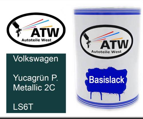 Volkswagen, Yucagrün P. Metallic 2C, LS6T: 500ml Lackdose, von ATW Autoteile West.